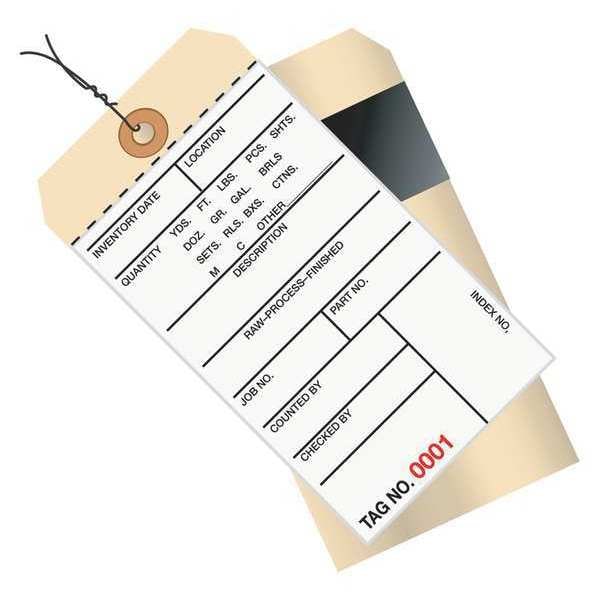Partners Brand InventoryTag, Carbon, 6 1/4x3 1/8", PK500, 10 Point Cardstock, 6 1/4" W, White/Manila, 500 PK - G17013