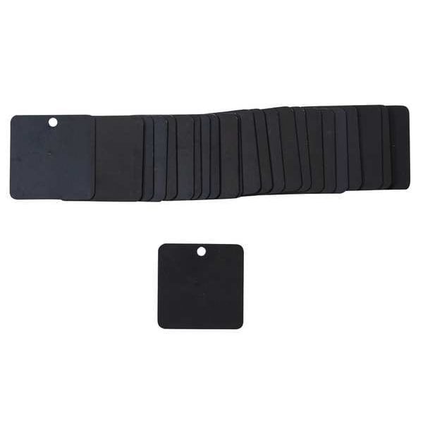 Brady Blank Tag, Aluminum, 1 1/2 in H x 1 1/2 in W, Black, Square, 25 PK - 87619