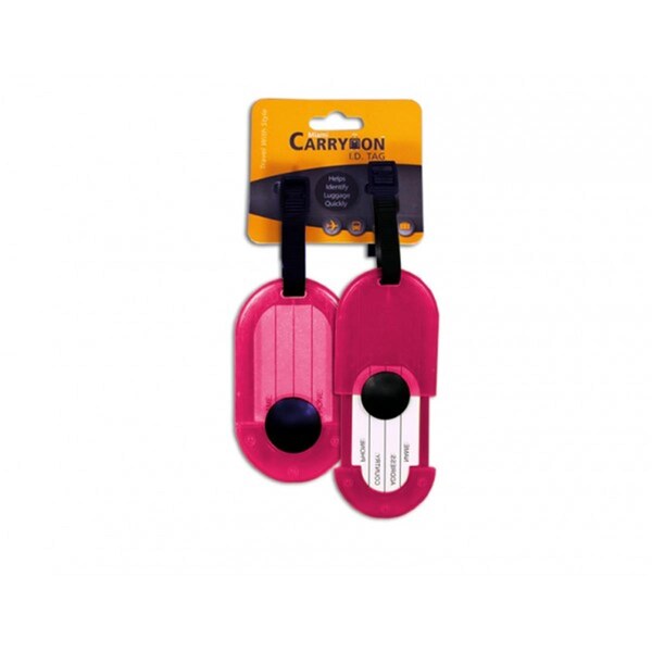 Naftali Water Resistant Ps Luggage Tags Hot Pink, 2PK - TLC340HP