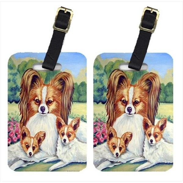 Carolines Treasures Carolines Treasures 7042BT Papillon Mommas Love Luggage Tags; Pack - 2 - 7042BT