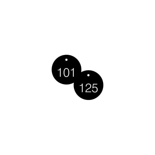 Accuform Engraved Numbered Tags, HS-Laminate, 4-3/4 in W, 25 PK - TDG365BK