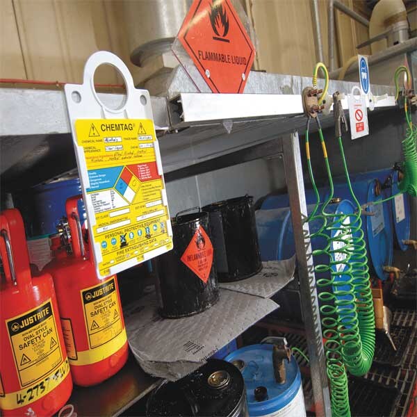 Brady Tag, Chemical, Gas, or Hazardous Materials, Gas or Hazardous Materials, Plastic, 5 3/4 in H x - CHEM-CTI500