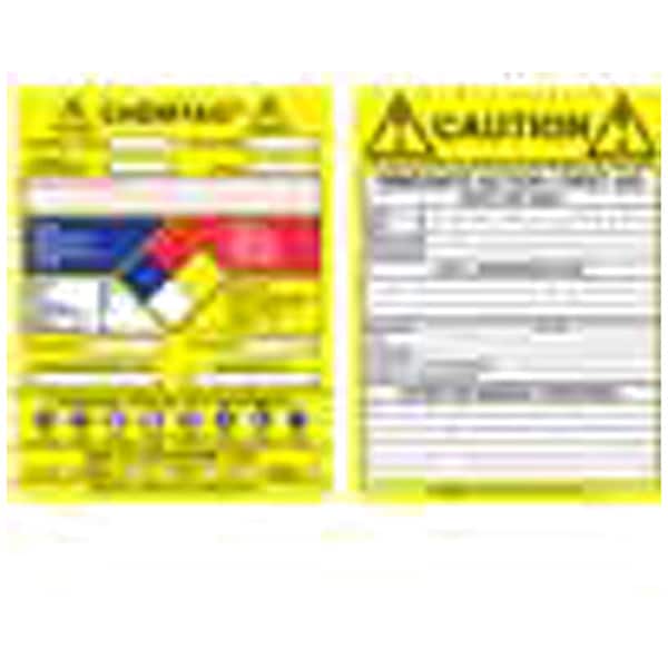 Brady Tag, Chemical, Gas, or Hazardous Materials, Gas or Hazardous Materials, Plastic, 5 3/4 in H x - CHEM-CTI500