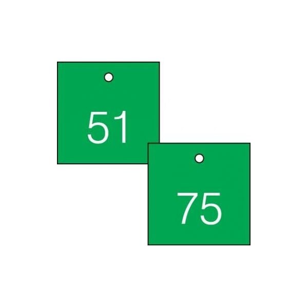 Accuform Engraved Numbered Tags, HS-Laminate, 0.3 in H x 3-1/4 in W, 25 PK - TDG372GN