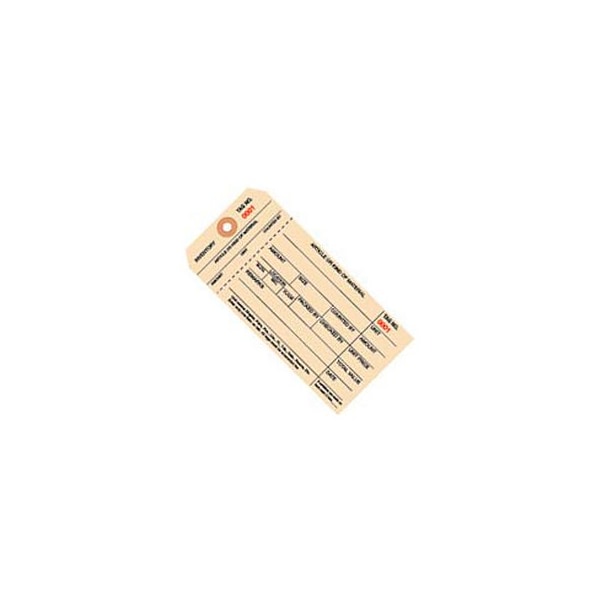 Box Packaging 1 Part Inv. Tag 5000-5999 #8 6-1/4L x 3-1/8W 1000/Pk - G18061