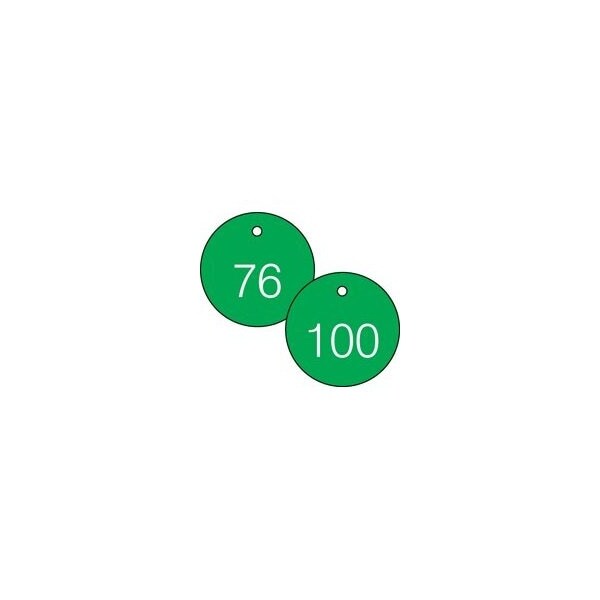 Accuform Engraved Numbered Tags, HS-Laminate, 3 in W, 25 PK - TDG364GN