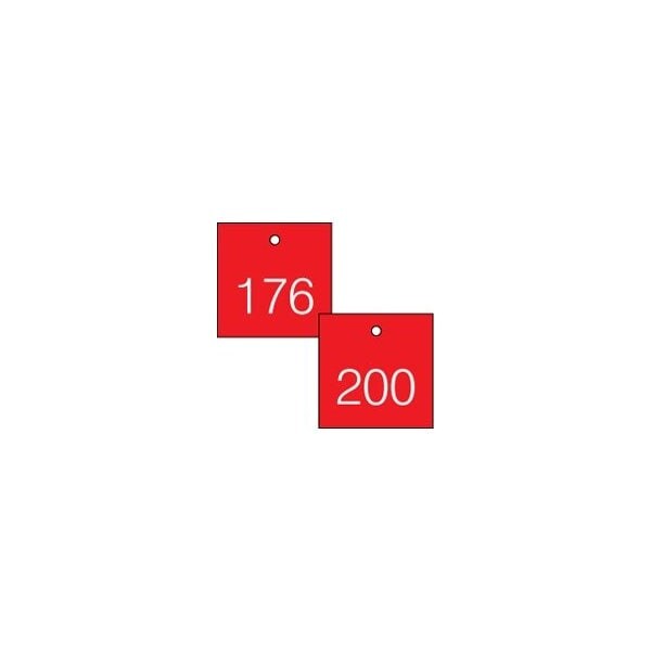 Accuform Engraved Numbered Tags, HS-Laminate, 2-3/4 in W, 25 PK - TDG377RD