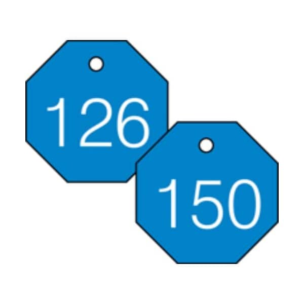 Accuform Engraved Numbered Tags, PF-Cardstock, 1/4 in H x 3-1/4 in W, 25 PK - TDG827BU
