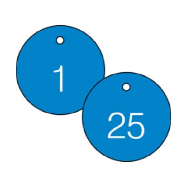 Accuform Engraved Numbered Tags, RP-Plastic, 0.075 in H x 3-1/4 in W, 25 PK - TDG361BU