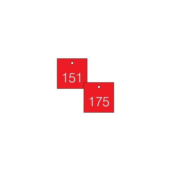 Accuform Engraved Numbered Tags, HS-Laminate, 3 in W, 25 PK - TDG376RD