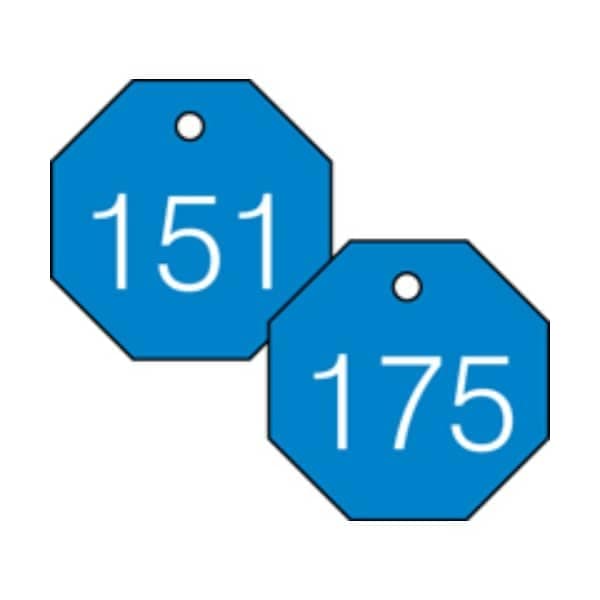 Accuform Engraved Numbered Tags, RP-Plastic, 3/8 in H x 3-1/4 in W, 25 PK - TDG828BU