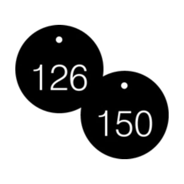 Accuform Engraved Numbered Tags, HS-Laminate, 3 in W, 25 PK - TDG366BK