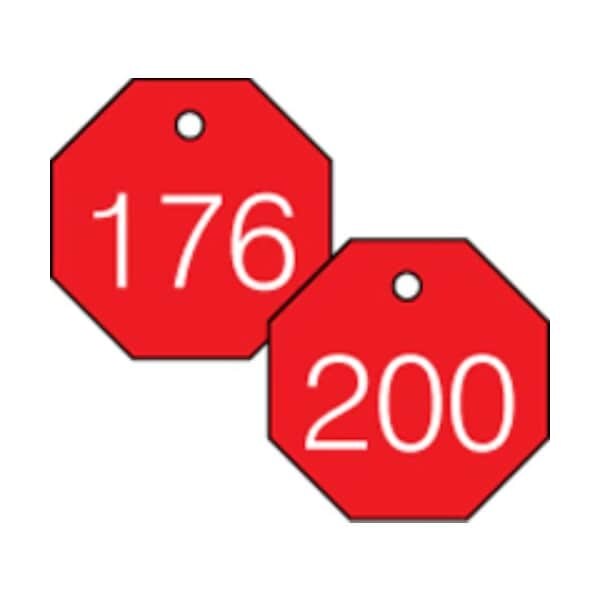Accuform Engraved Numbered Tags, HS-Laminate, 3 in W, 25 PK - TDG829RD