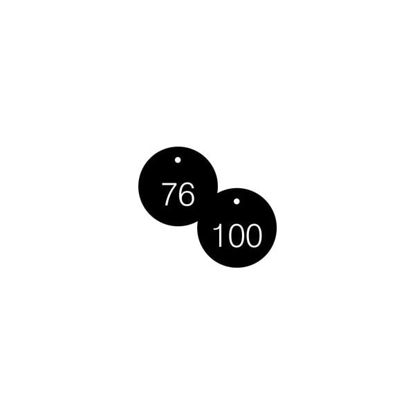 Accuform Engraved Numbered Tags, HS-Laminate, 3 in W, 25 PK - TDG364BK