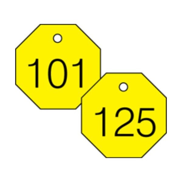 Accuform Engraved Numbered Tags, HS-Laminate, 3 in W, 25 PK - TDG826YL
