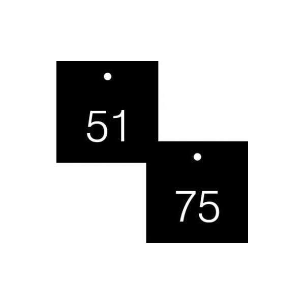 Accuform Engraved Numbered Tags, PF-Cardstock, 1/4 in H x 2-1/8 in W, 25 PK - TDG372BK