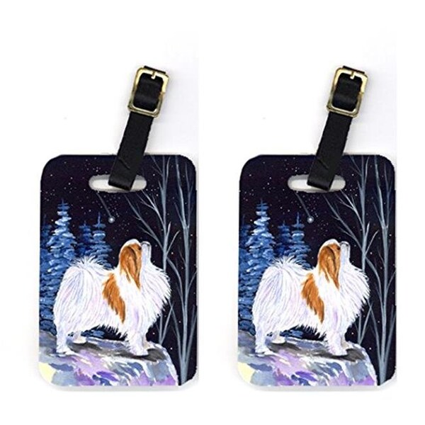 Carolines Treasures Carolines Treasures SS8363BT Pair of 2 Starry Night Japanese Chin Luggage Tags - SS8363BT