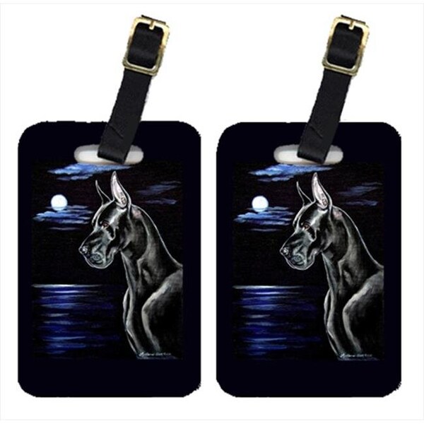 Carolines Treasures Carolines Treasures 7060BT Moonlight Black Great Dane Luggage Tags; Pack - 2 - 7060BT