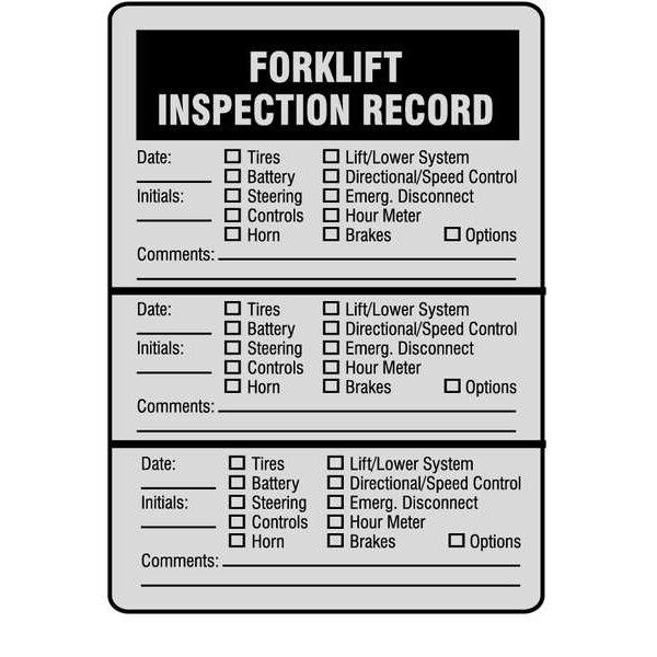 See All Industries Tag, Forklift, Aluminum, 4 1/4 in H x 3 in W, White, Rectangle, 25 PK - IL-FORK