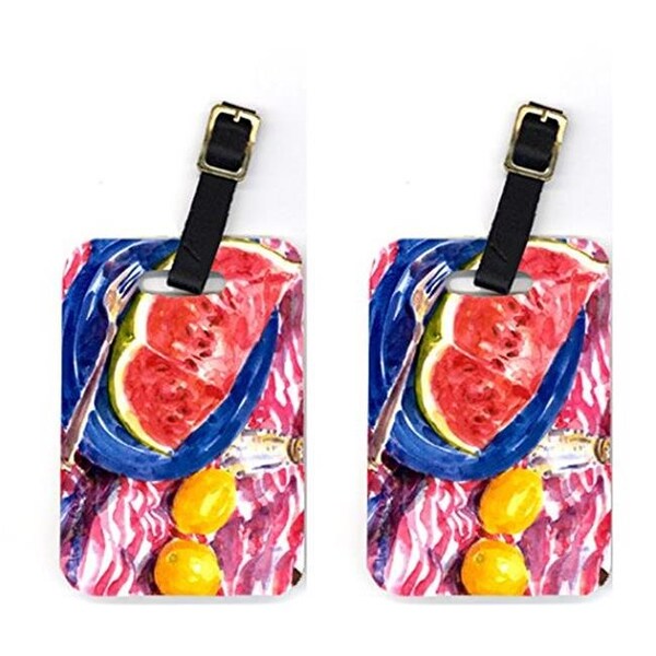 Carolines Treasures Carolines Treasures 6028BT Watermelon Luggage Tag - Pair 2; 4 x 2.75 In. - 6028BT