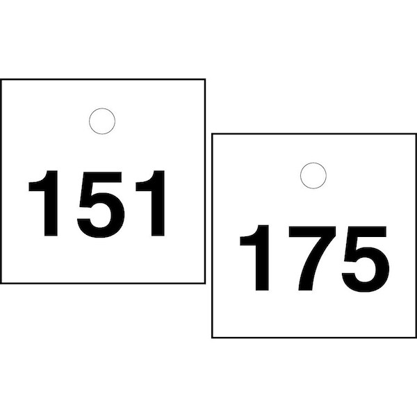 Accuform Numbered Safety Tags, Plastic, 0.31 in H x 2-1/2 in W, 25 PK - TDY247WT