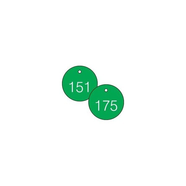 Accuform Engraved Numbered Tags, HS-Laminate, 4-3/4 in W, 25 PK - TDG367GN