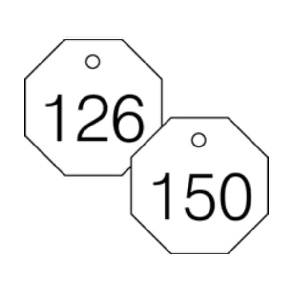 Accuform Engraved Numbered Tags, HS-Laminate, 3 in W, 25 PK - TDG827WT