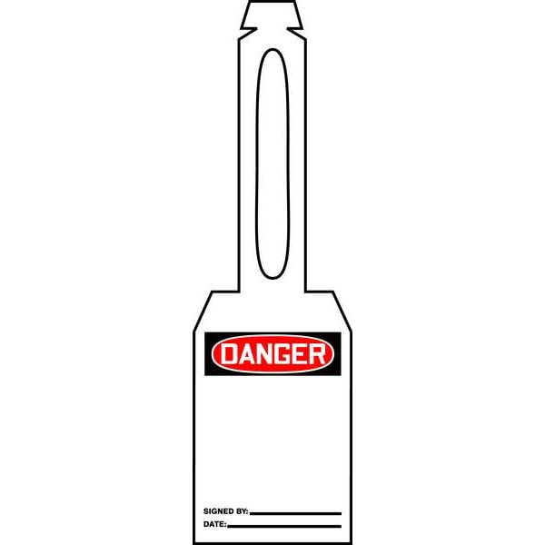 Accuform Danger Tag, General Safety, Plastic, 5 1/4 in H x 3 1/4 in W, White, Rectangle, 25 PK - TAL321