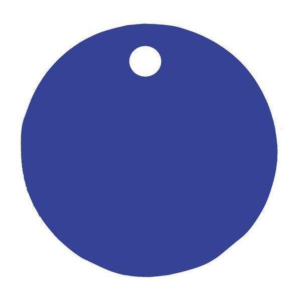 C.H. Hanson Blank Tag, Aluminum, 1 in H x 1 in W, 1 in Dia., Blue, Round, 5 PK - 43006