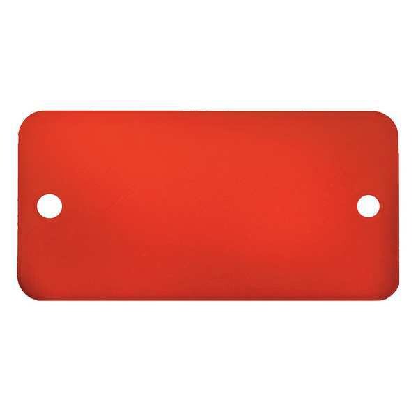 C.H. Hanson Blank Tag, Aluminum, 1 in H x 2 in W, Red, Rectangle, 5 PK - 43038