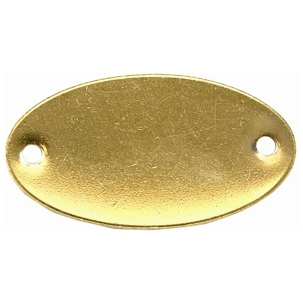 C.H. Hanson Tag, Label, Brass, 8 in H x 6 in W, Gold, Oval, 100 PK - 41772
