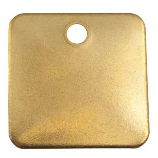 C.H. Hanson Blank Tag, Brass, 1 1/2 in H x 1 1/2 in W, Brass, Square, 25 PK - 43653