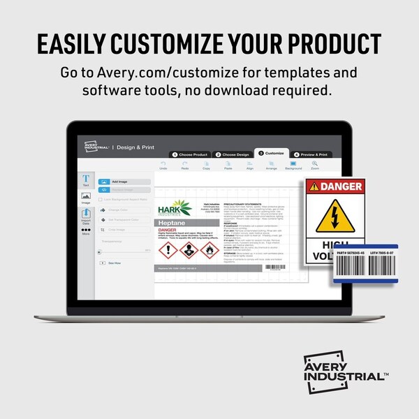 Avery PermaTrack Tamper-Evident Asset Tag Labels, 2" W, White, Rectangle, 5 PK - AVE60530
