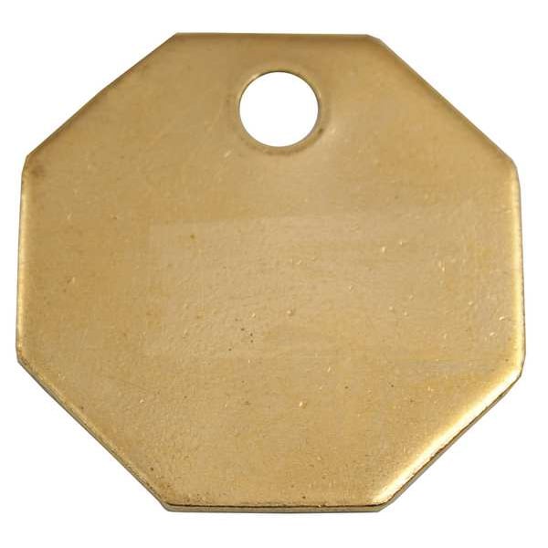 C.H. Hanson Blank Tag, Brass, 1 1/4 in H x 1 1/4 in W, Brass, Octagon, 25 PK - 42527