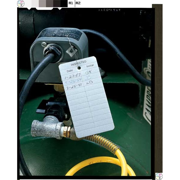 See All Industries Tag, Inspection, Aluminum, 2 in H x 4 in W, White, Rectangle, 25 PK - IDT-34