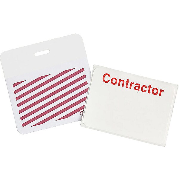 Brady Card Clip On Badge, Vinyl, 3 in W, White, 500 PK - 95662