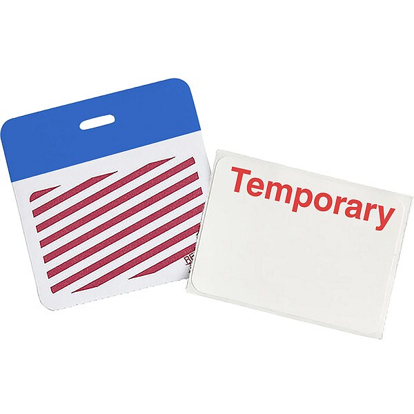 Brady Card Clip On Badge, Vinyl, 3 in W, Blue, 500 PK - 95664