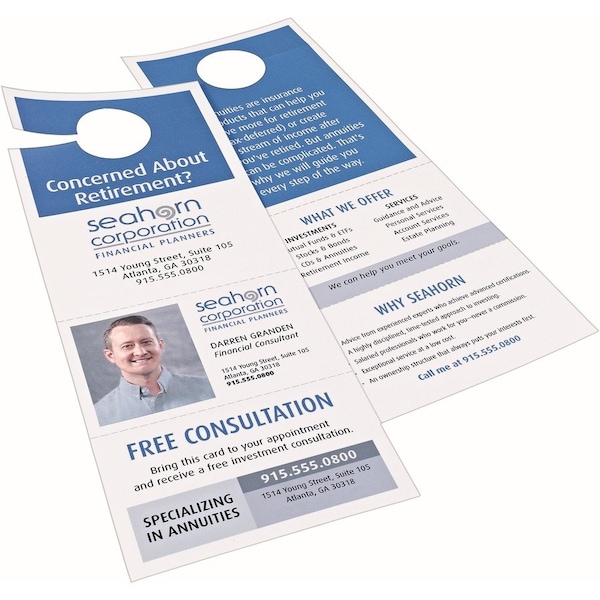 Avery Laser Inkjet Tear-Away Cards Door Hanger, 11" H x 4.3" W, White, 100 PK - AVE16150