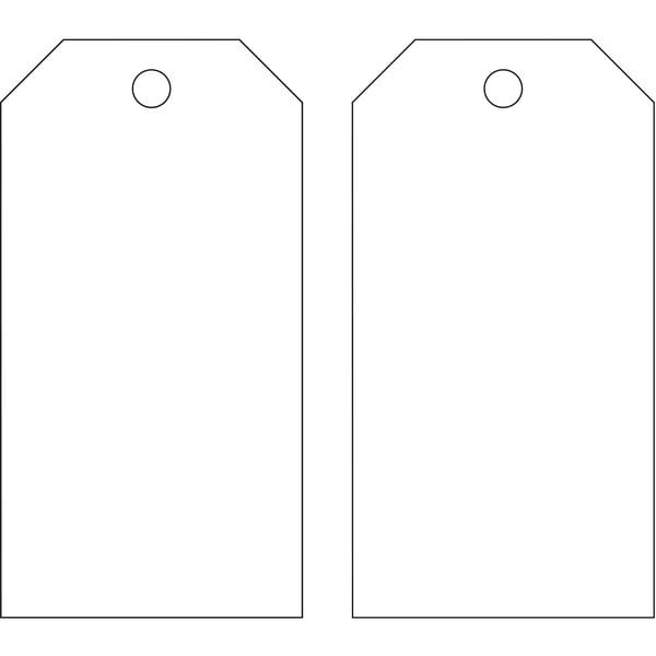 Brady Blank Shipping Tag, Polyester, 5-3/4" H x 3" W, White, Rectangle, 25 PK - 65349