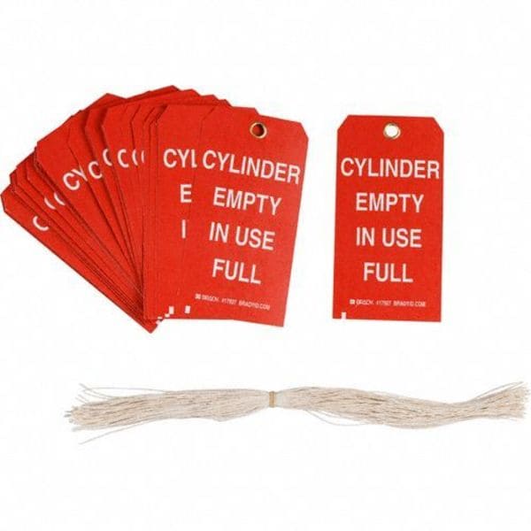 Zoro Select Cylinder Status Tag, Lockout Tagout, Cardstock, 5 3/4 in H x 3 in W, Red, Rectangle, 100 PK - 5ENZ1