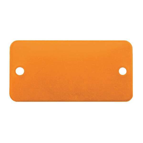 C.H. Hanson Blank Tag, Aluminum, 1 in H x 3 in W, 1 in Dia., Orange, Rectangle, 5 PK - 43004
