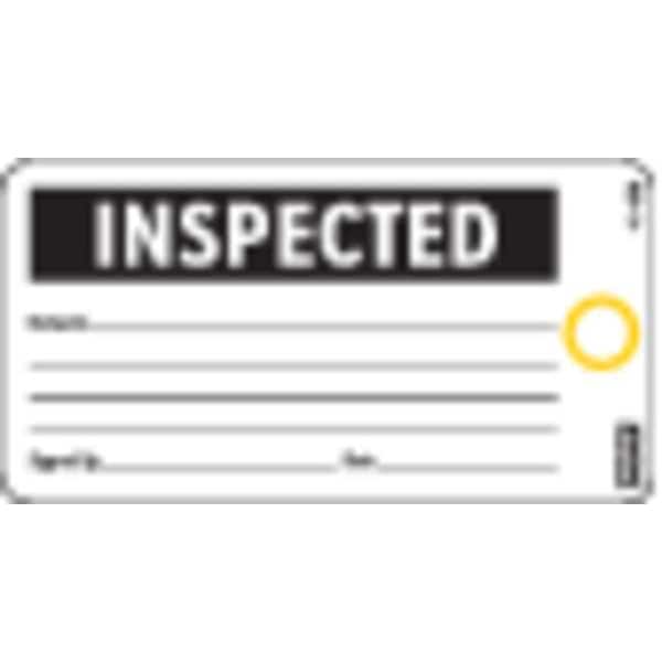 Electromark Tag, Inspection, Cardstock, 5 3/4 in H x 3 in W, White, Rectangle, 25 PK - Y625755