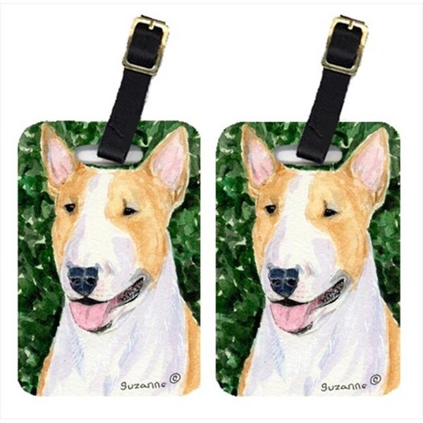 Carolines Treasures Carolines Treasures SS8873BT Bull Terrier Luggage Tag - Pair 2; 4 x 2.75 In. - SS8873BT