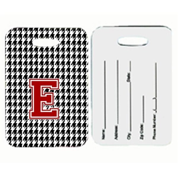 Carolines Treasures Carolines Treasures CJ1021-E-BT Monogram - Houndstooth Black Initial E Monogram Initial Luggage Tag; Pair - 2 - CJ1021-E-BT