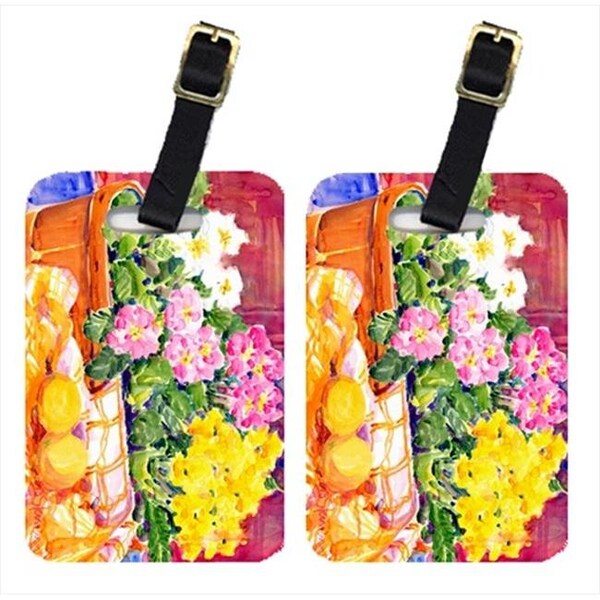 Carolines Treasures Carolines Treasures 6061BT Flower - Primroses Luggage Tag - Pair 2; 4 x 2.75 In. - 6061BT