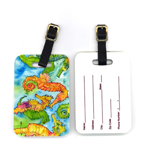 Carolines Treasures Carolines Treasures 8546BT 4 x 2.75 in. Pair of Seahorse Luggage Tag - 8546BT