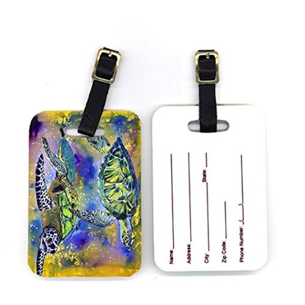 Carolines Treasures Carolines Treasures 8405BT Pair of Turtle Luggage Tags - 4 x 2.75 In. - 8405BT