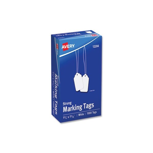 Avery Dennison Avery, Medium-Weight White Marking Tags, 1 3/4 X 1 3/32, 1000PK - 12204