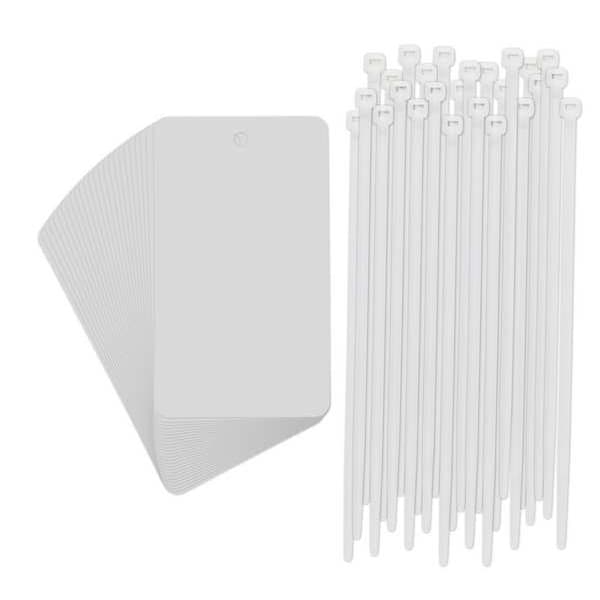 Brady Tag, Blank, Metal, 5 in H x 3 in W, White, Rectangle, 25 PK - 56937-PK