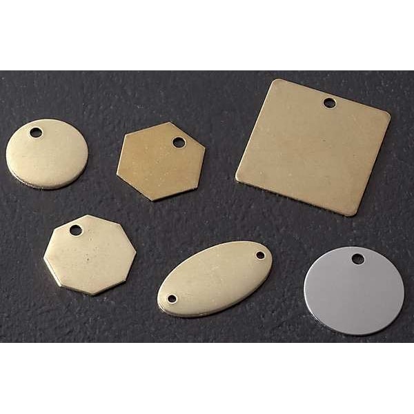 C.H. Hanson Blank Tag, Brass, 2 in H x 2 in W, Brown, Square, 25 PK - 42462